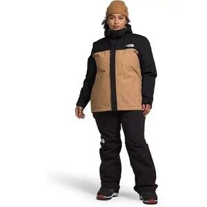 The North Face women Freedom Jacket Ski Parka sz 3X Black Almond Hooded Zip $320